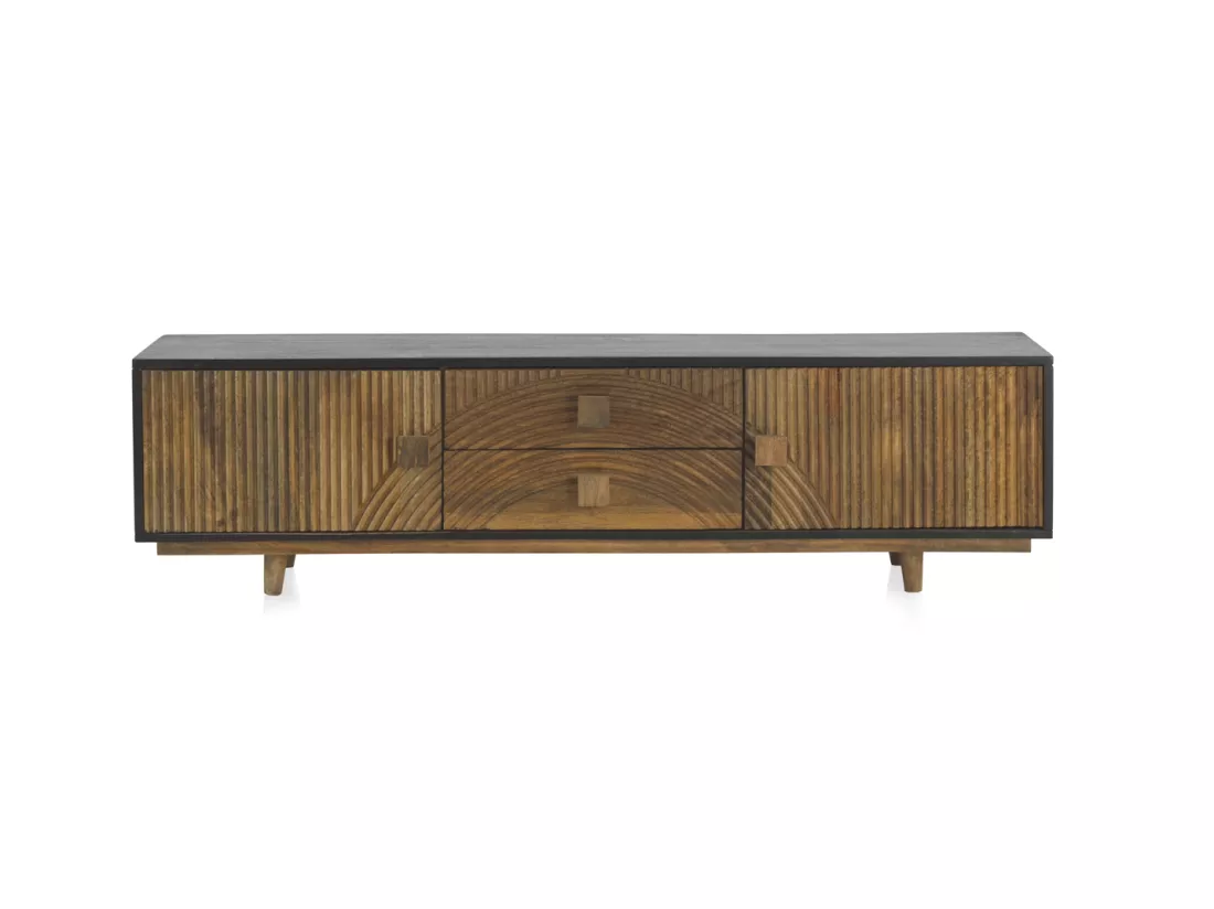 Meuble TV en bois de manguier massif marron