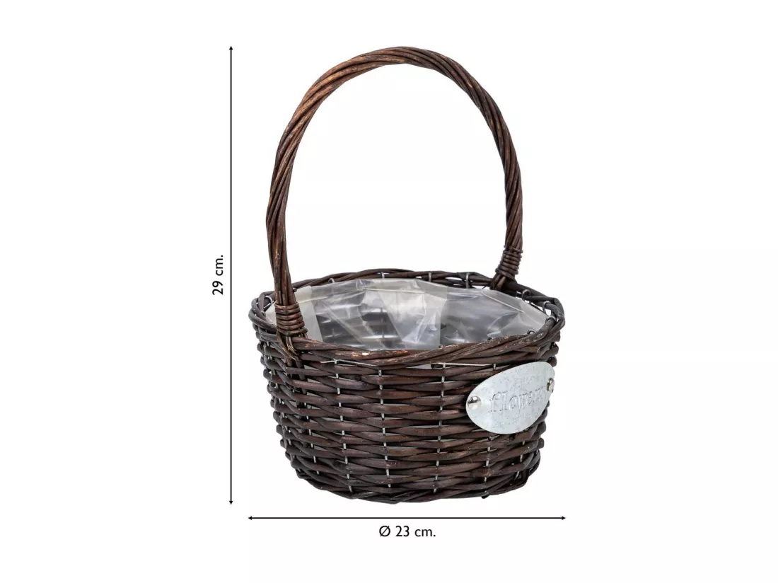 Panier en osier marron d23x29h