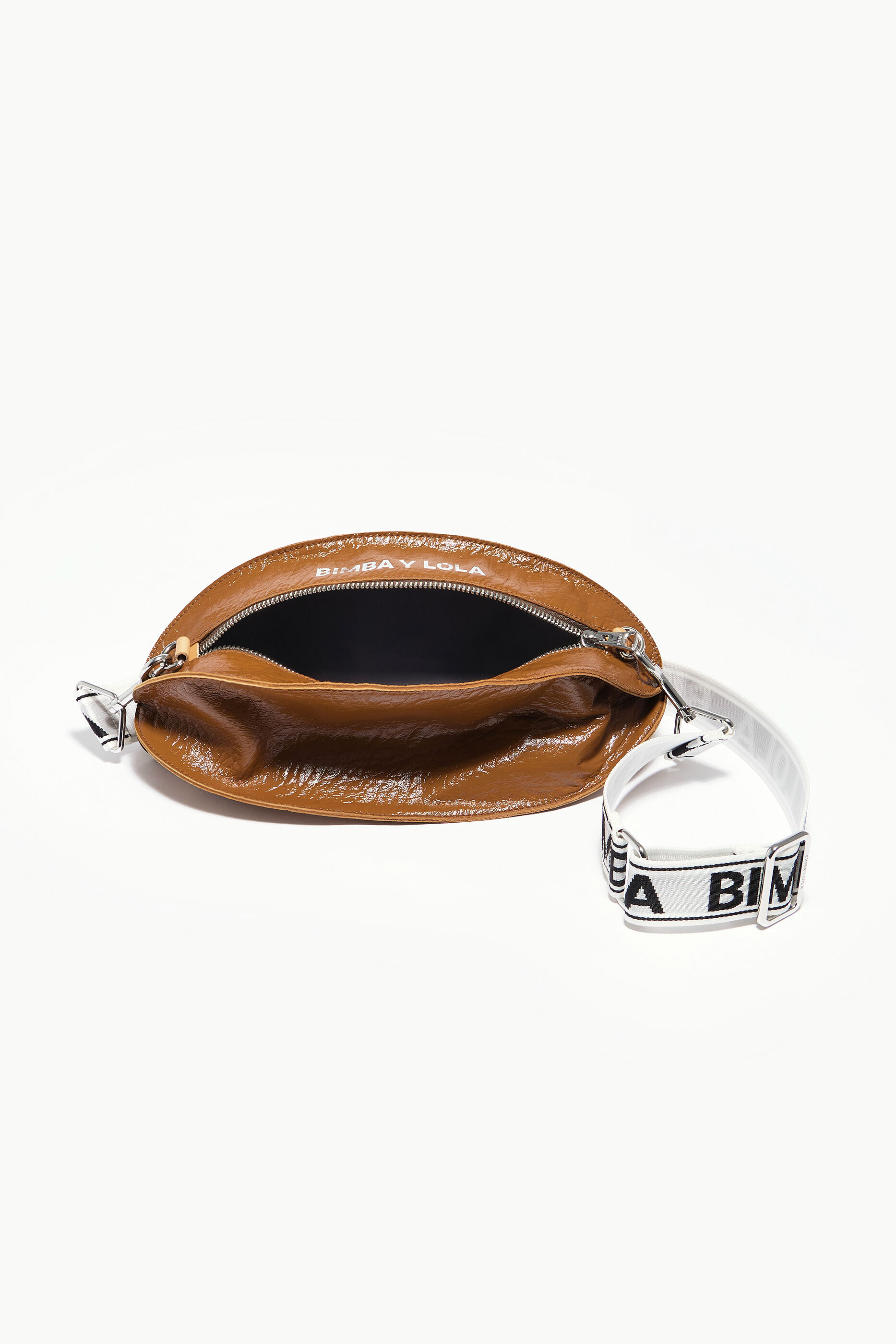 Bolsa grande de couro marrom para bolas