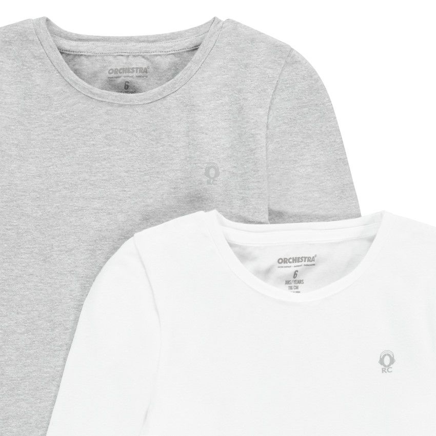 Lot de 2 maillots de corps manches longues pour garçon - Blanc