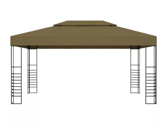 Tonnelle avec guirlande lumineuse à LED 3x4 m Taupe