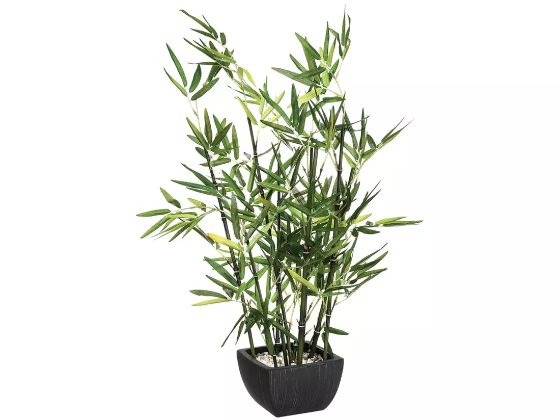 Bambou artificiel en pot l.43 x p.34 x h 70, vert
