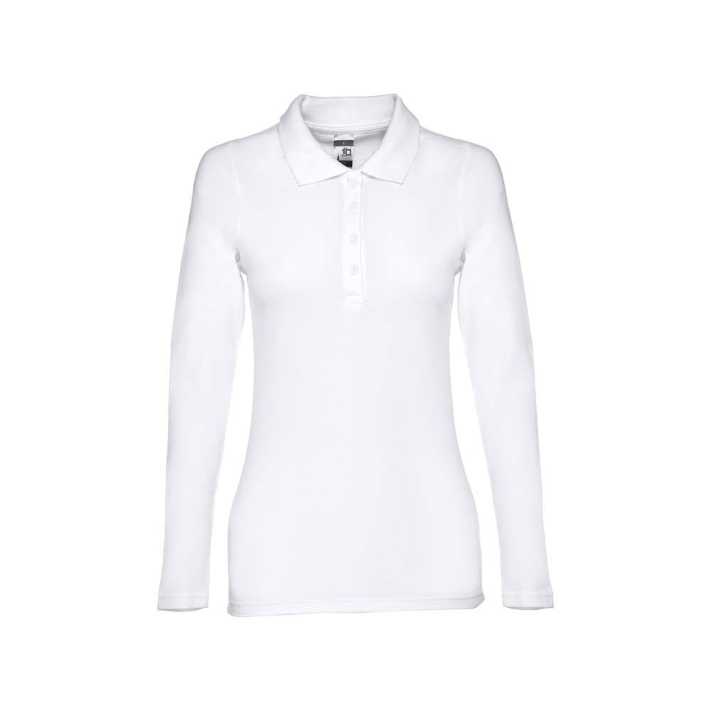 TH Clothes 30144 - Polo à manches longues pour femmes en coton cardé