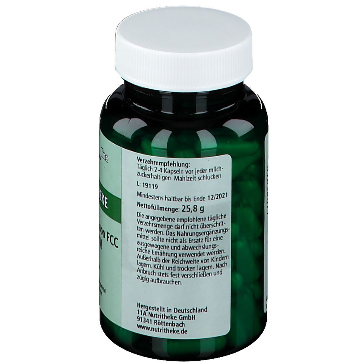 green line NUTRITHEKE Laktase 4000 FCC Enzym