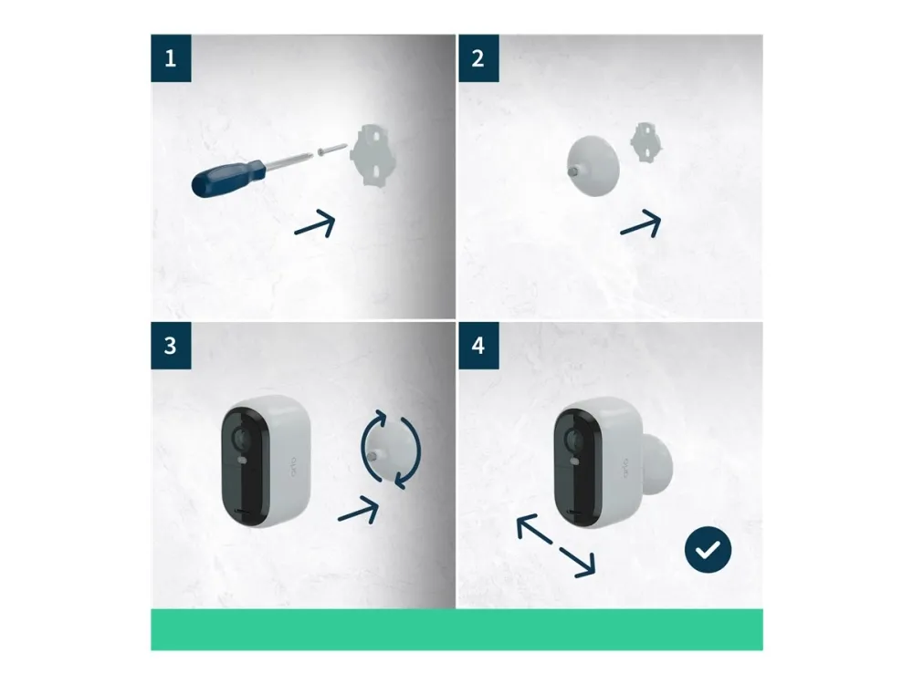 Arlo Essential - Netværksovervågningskamera - indendørs, udendørs - vejrfast - farve (Dag/nat) - 4 MP - 2560 x 1440 - audio - trådløs - WiFi (pakke med 2)