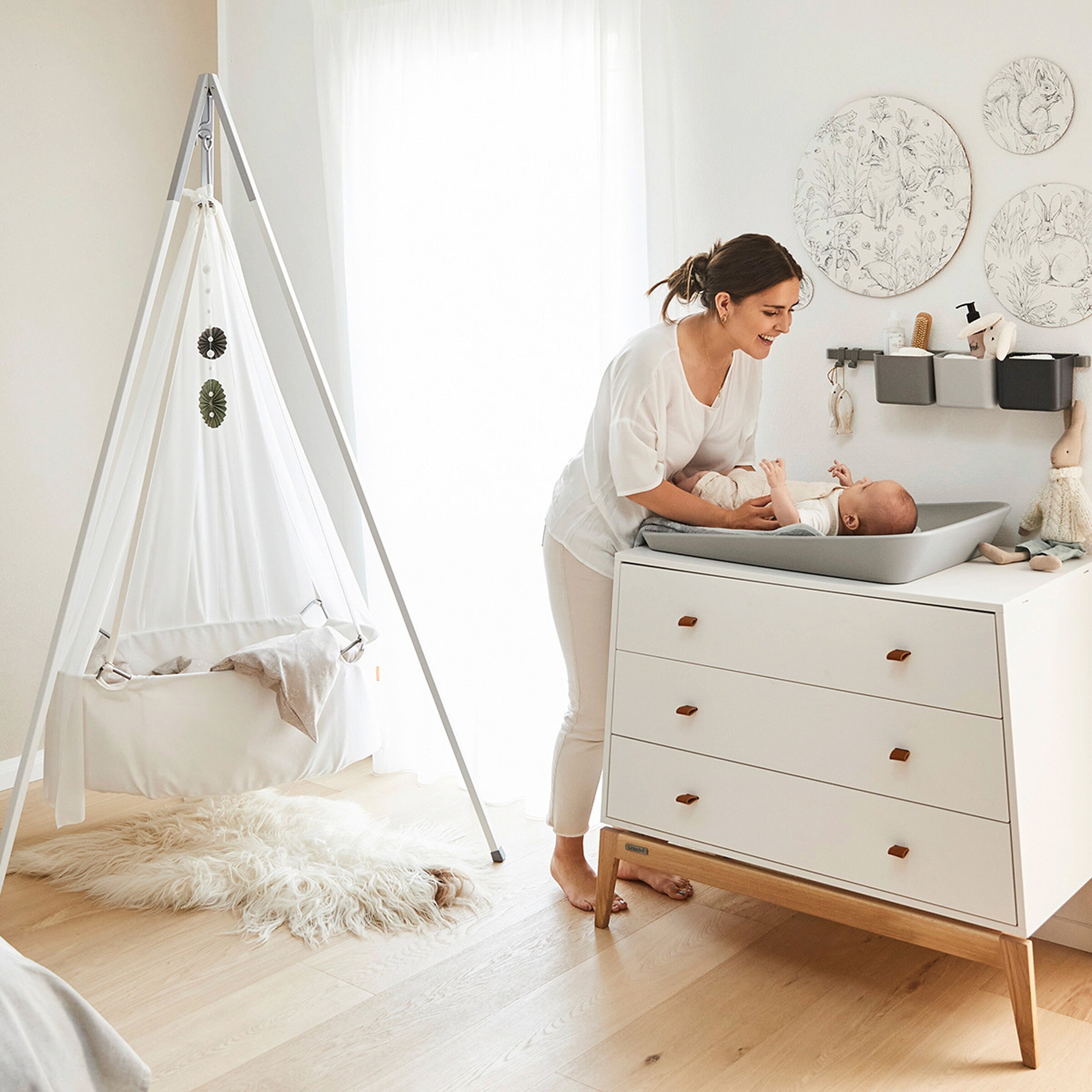 Leander Wickelauflage Matty 50x70 cm pearl grey