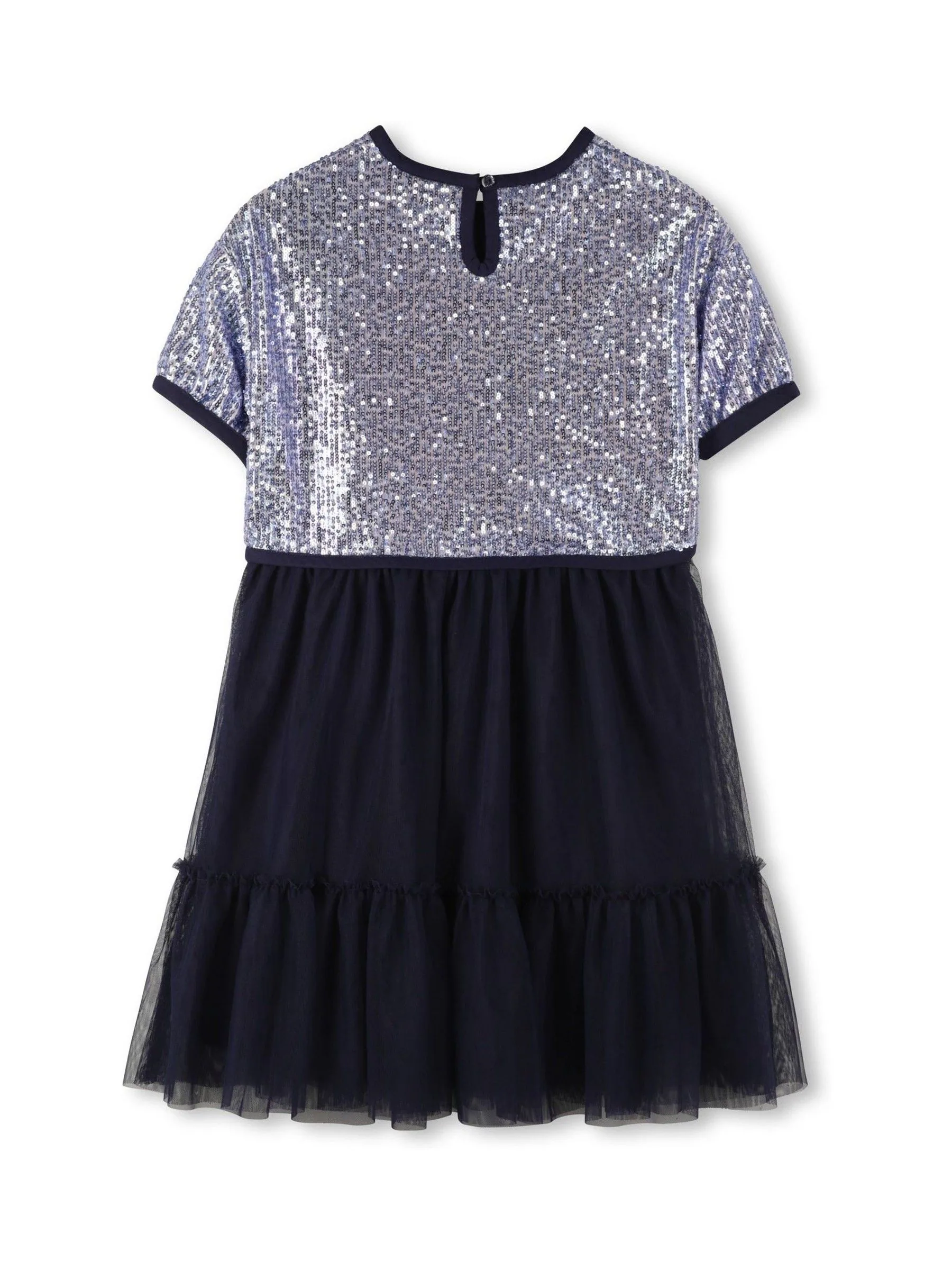 Billieblush Glitter Sequin Party Black Dress With Mesh Skirt