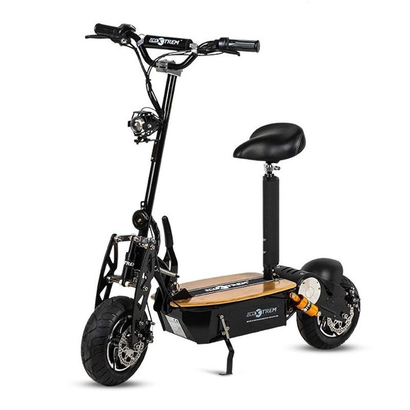 Patinete elétrico de 1600 W com assento e dobrável.