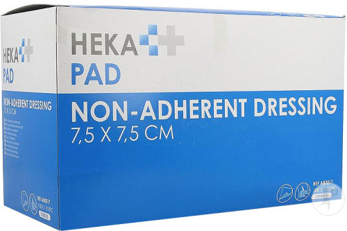 Hekapad Pansement Non Adhérent Pad Stérile 7,5x7,5cm Pièces 100