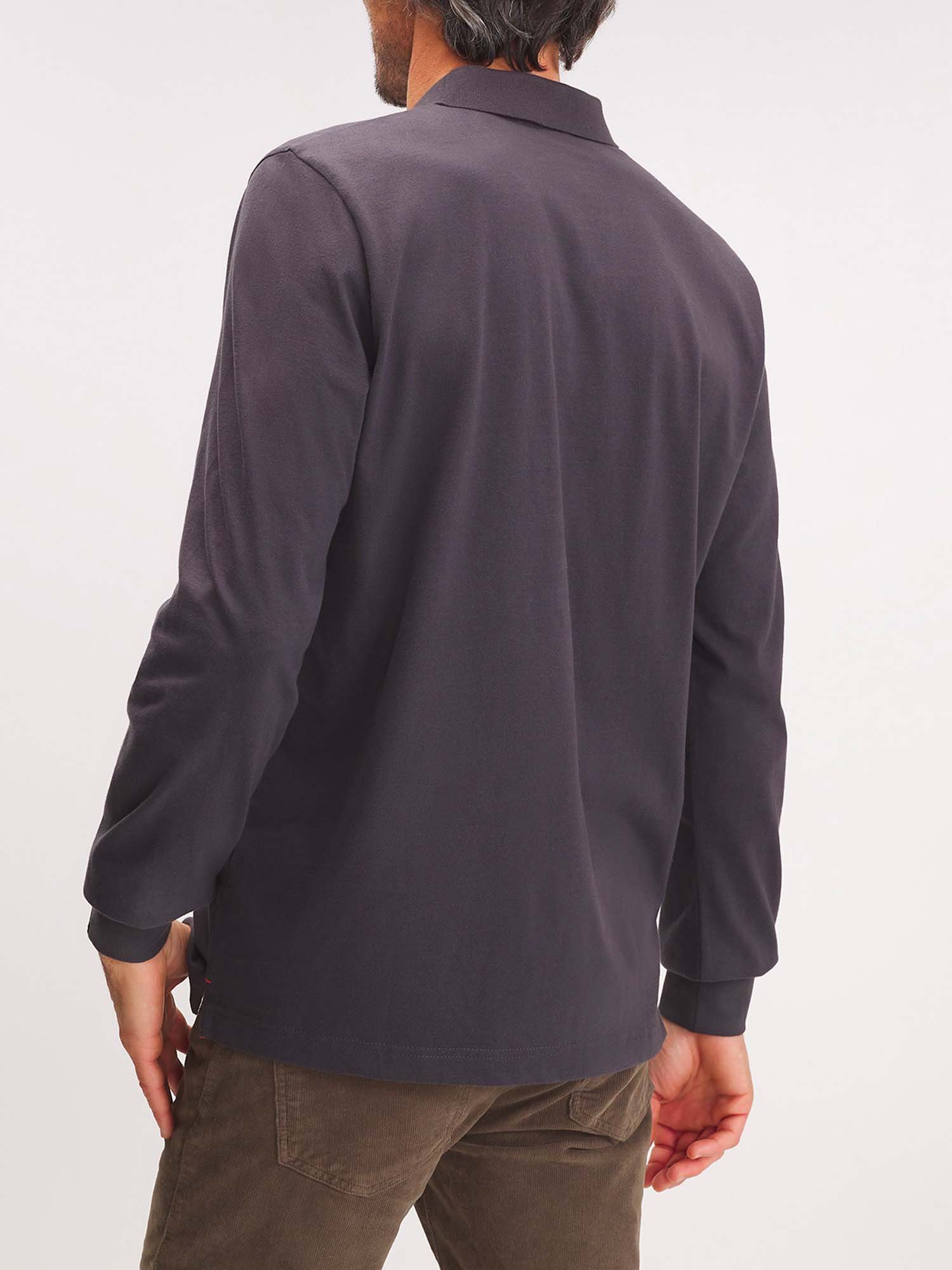 Polo Homme Rayures Poitrine Gris
