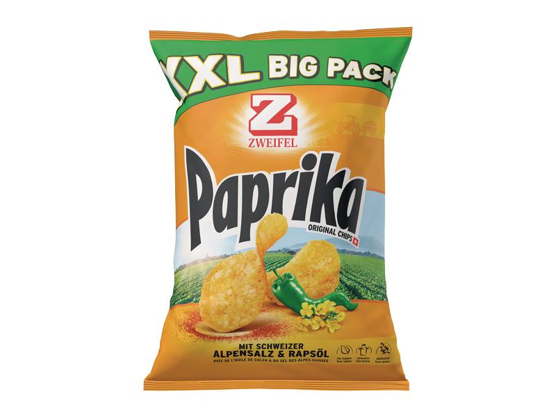 Zweifel Chips Original Paprika Big Pack XXL 380 g Kartoffel Chips mit rauchig-würzigem Geschmack