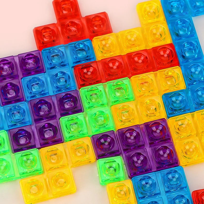 (23x17cm) Kinder Blockbaustein Puzzle Spiel Pädagogisches Lern Spielzeug Gehirn Training - Bunt