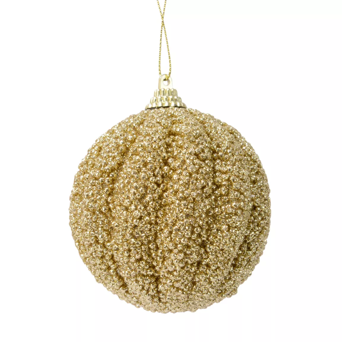 Lot de 12 boules de Noël (D80 mm) Etincelle Or