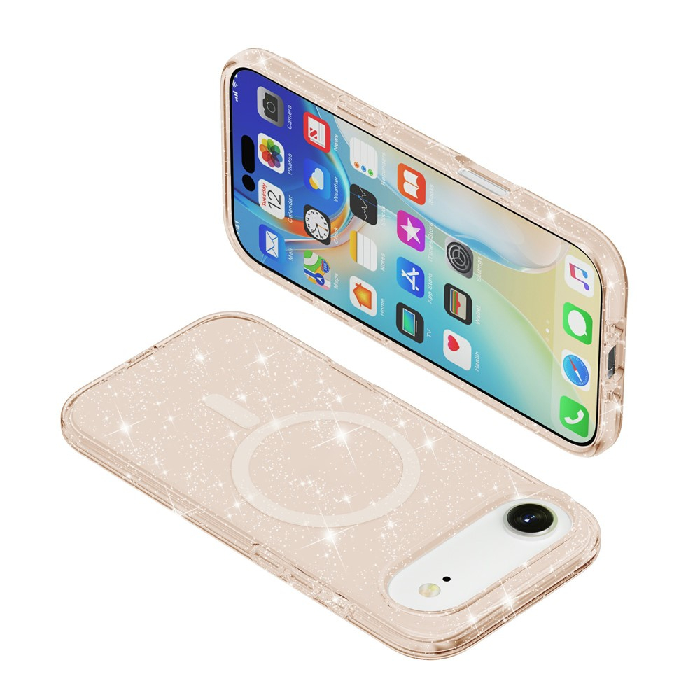 iPhone Air MagSafe Hybrid Hardcase Schutzhülle im Glitzer Design - Gold / Transparent