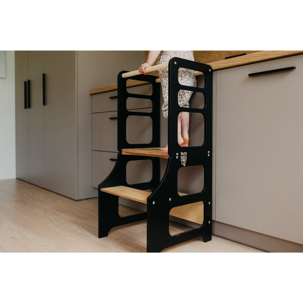 Køb Duck Woodworks Foldbart Læringstårn Black