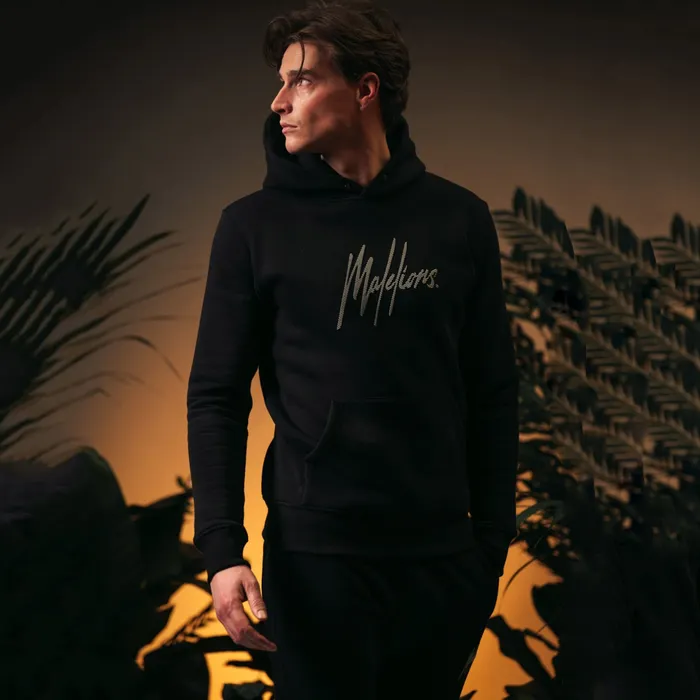 Malelions Striped Signature Hoodie Heren