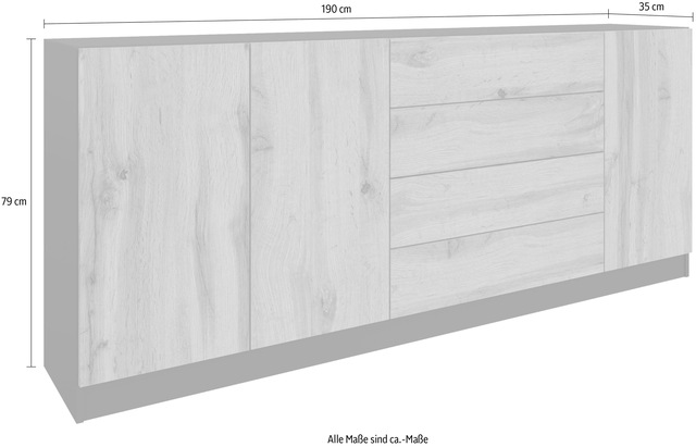 borchardt Möbel Sideboard »Vaasa« Breite 190 cm