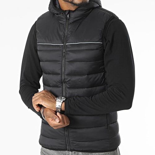 Doudoune Sans Manches Capuche Noir