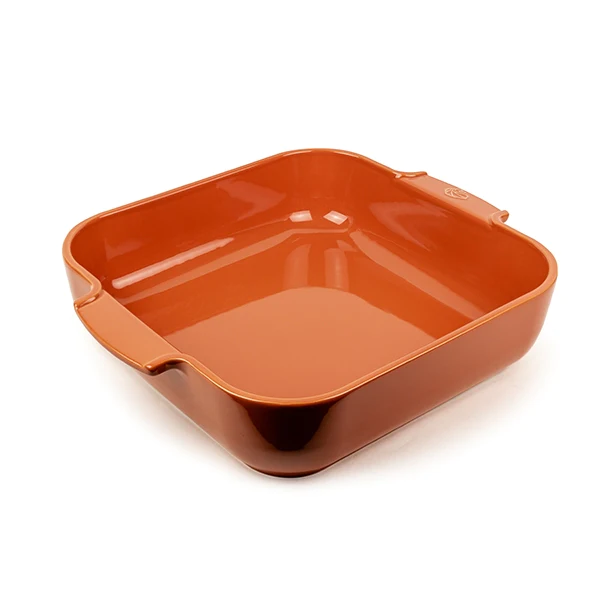 Plat carré céramique terracotta 36 cm Peugeot