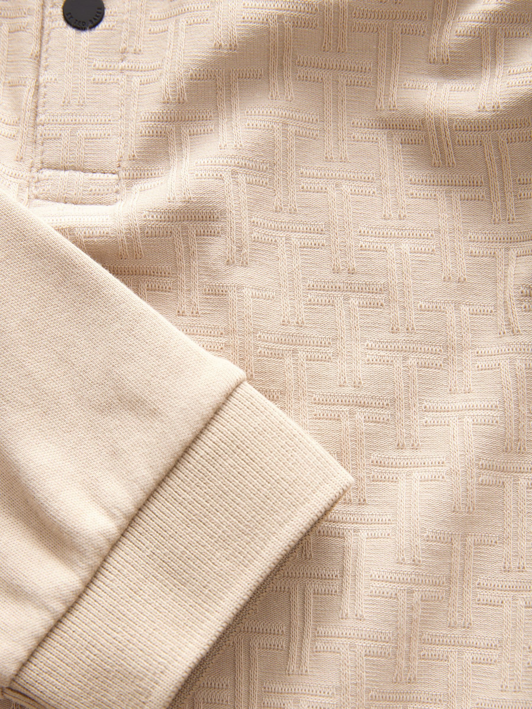 Pastelgeel - Baker by Ted Baker set van 100% katoenen poloshirt en broek met textuur