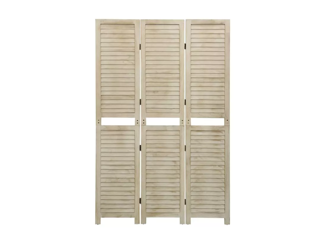 Cloison de séparation 3 panneaux 105x165 cm Bois de Paulownia