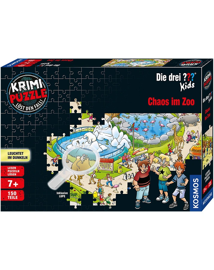 Krimi-Puzzle: Die drei Kids - Chaos im Zoo 150-teilig