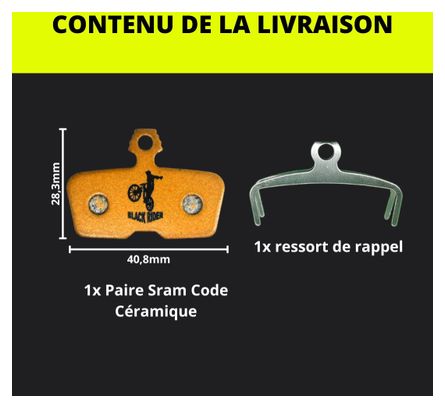 Paires de Plaquettes BLACK RIDER pour SRAM Code Céramique 