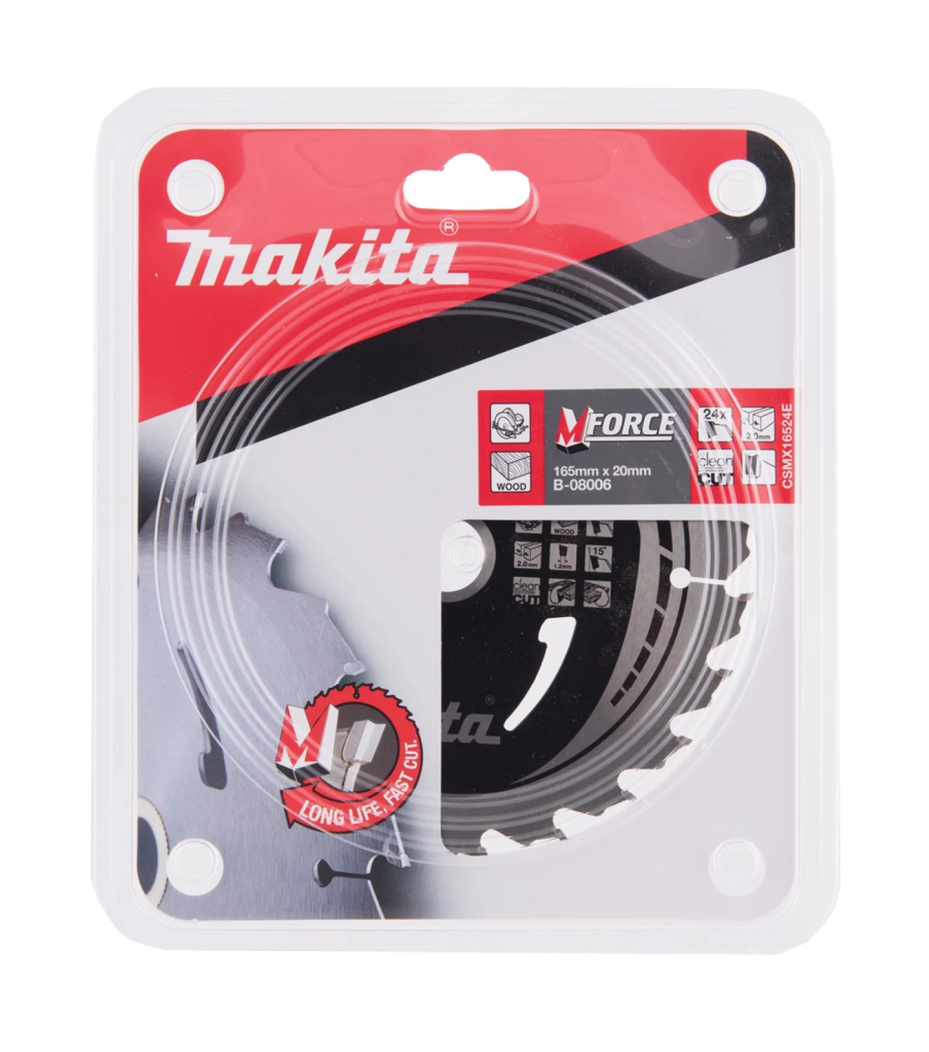 Makita A-89632 / B-08006 Mforce Cirkelzaagblad - 165 x 20 x 24T - Hout