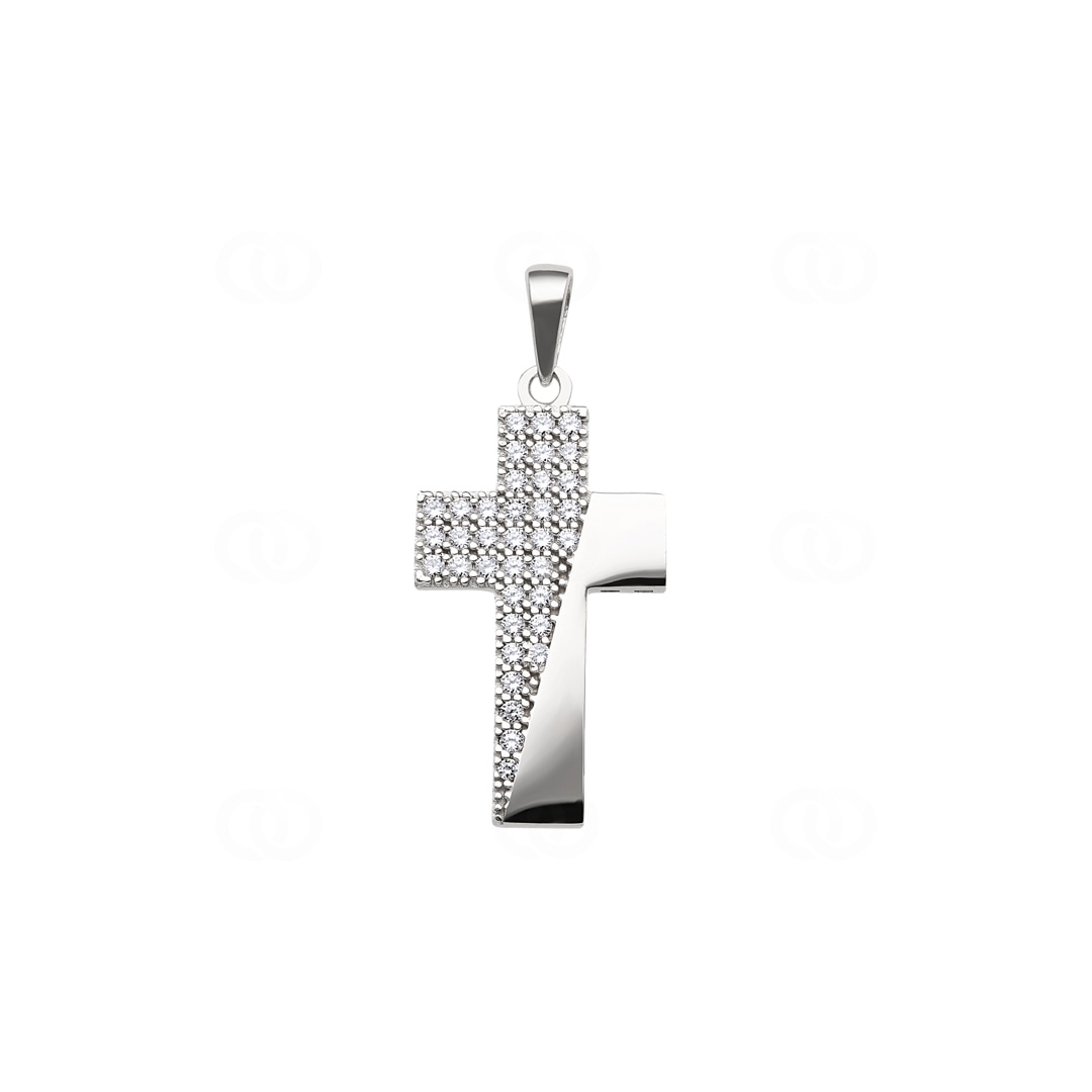 Anhänger 750/18 K Gelbgold Kreuz mit Zirkonia