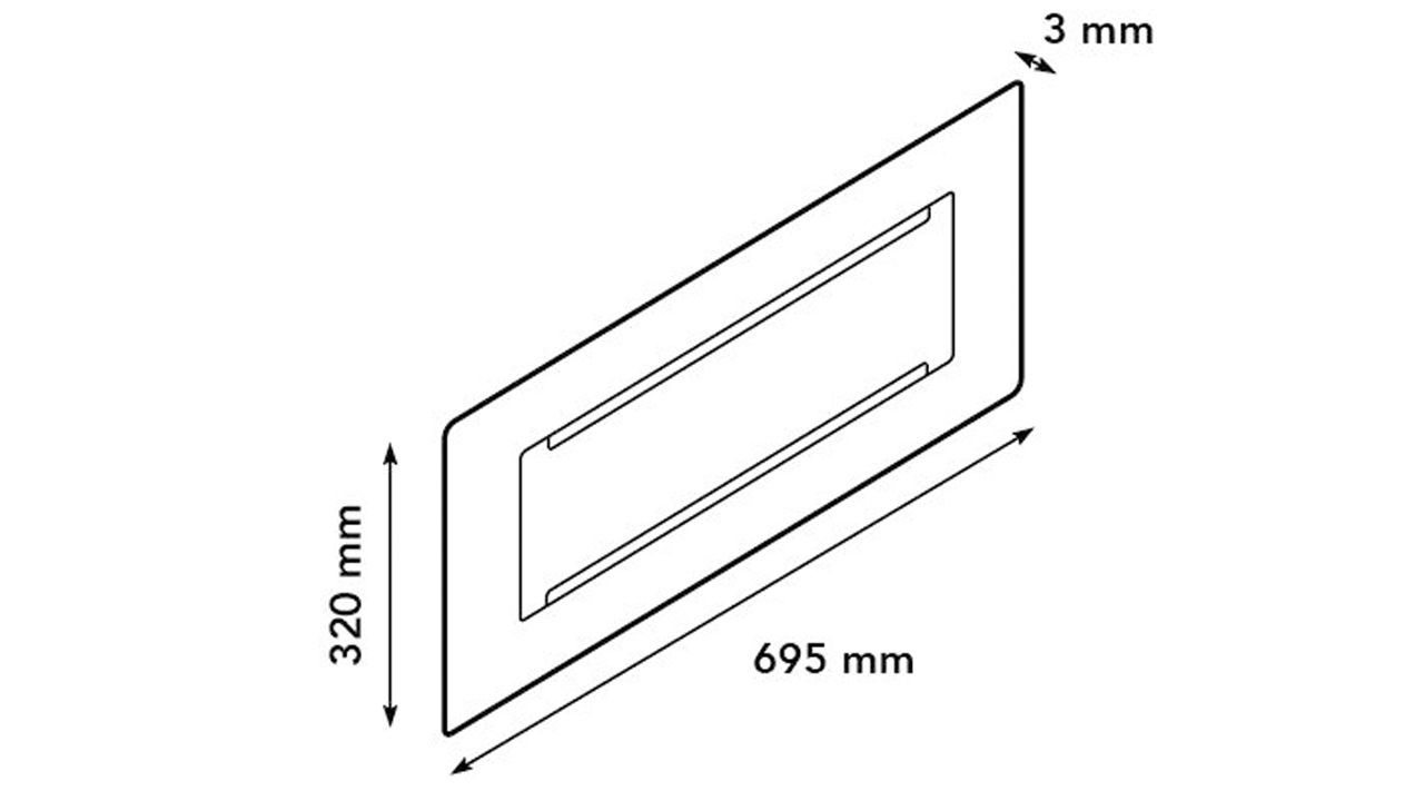 Inbouwprofiel incl. bio ethanolhaardB70 x D32 x H3 cm