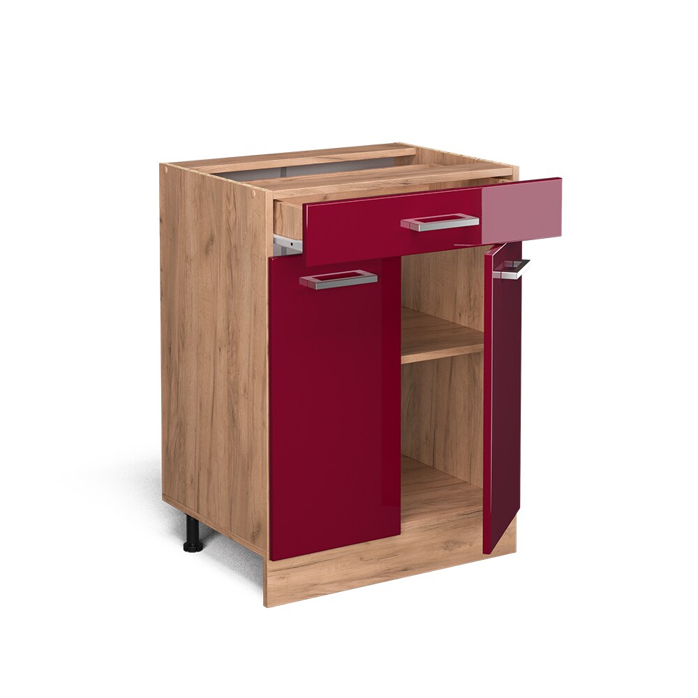 Vicco Schubunterschrank Küchenschrank Küchenzeile R-Line 60 cm Goldkraft Bordeaux