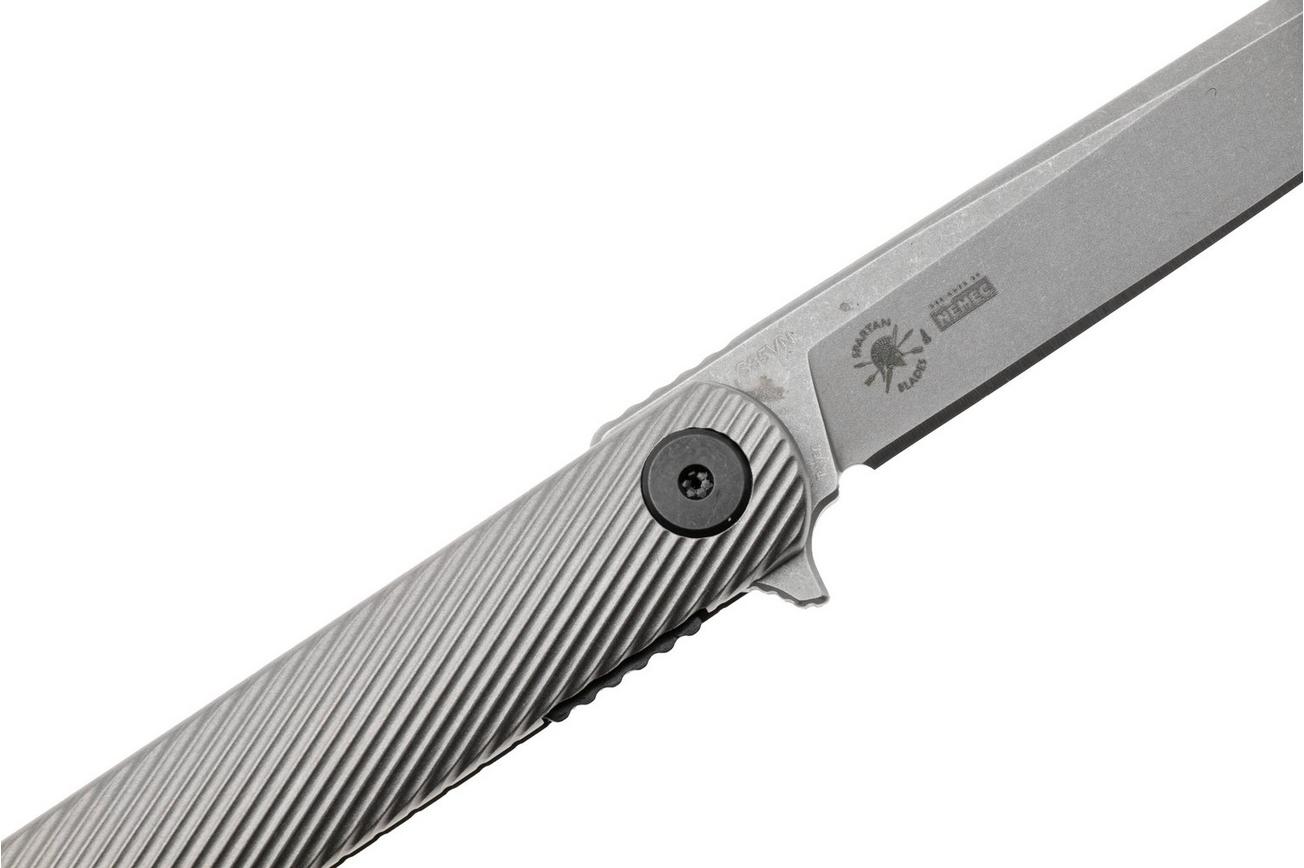 Spartan Blades Nemec Folder SFBL12TI Stonewashed CPM S35VN, Satin Titanium, zakmes, Ondřej Němec design