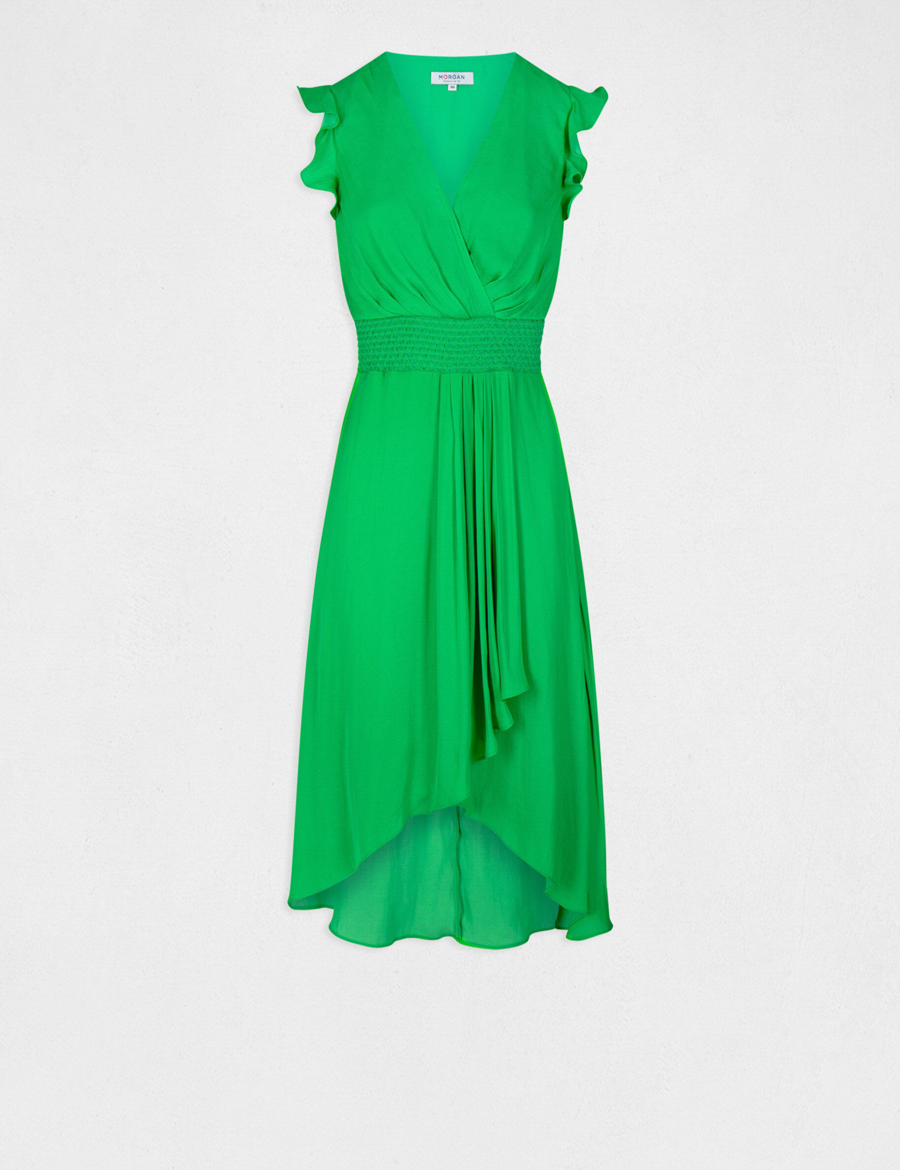 Robe droite fluide sans manches vert femme - vert