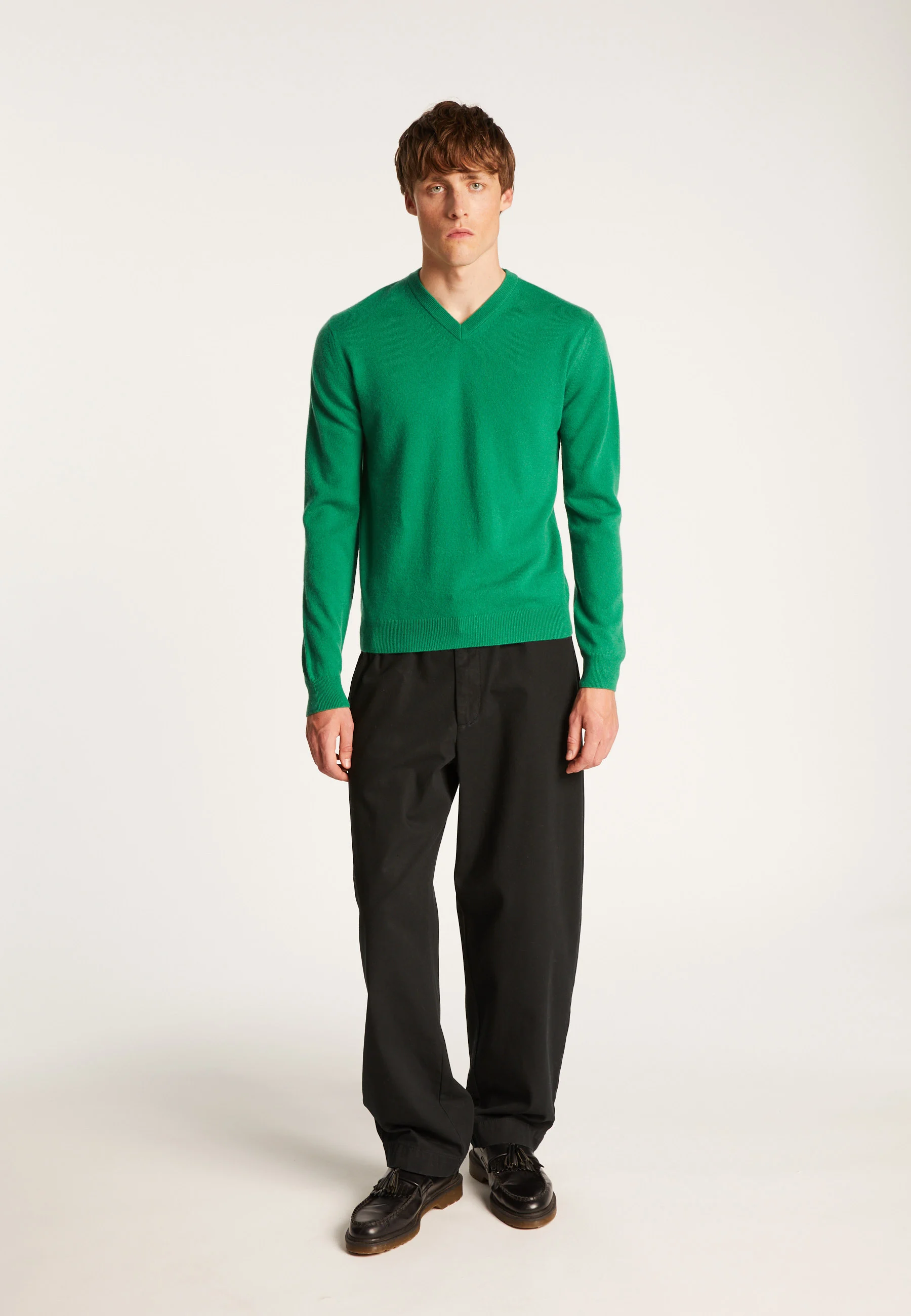 EVANNAH24 - Pull col v en cachemire | Orange