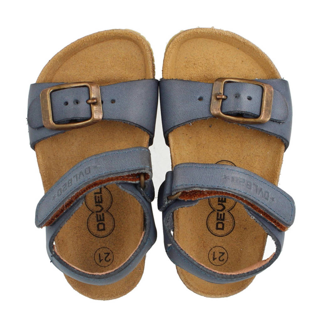 Develab leren sandalen blauw