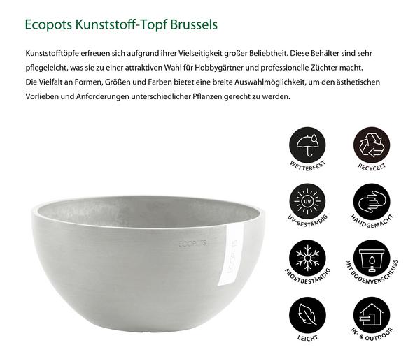 Ecopots Kunststoff-Topf Brussels, rund