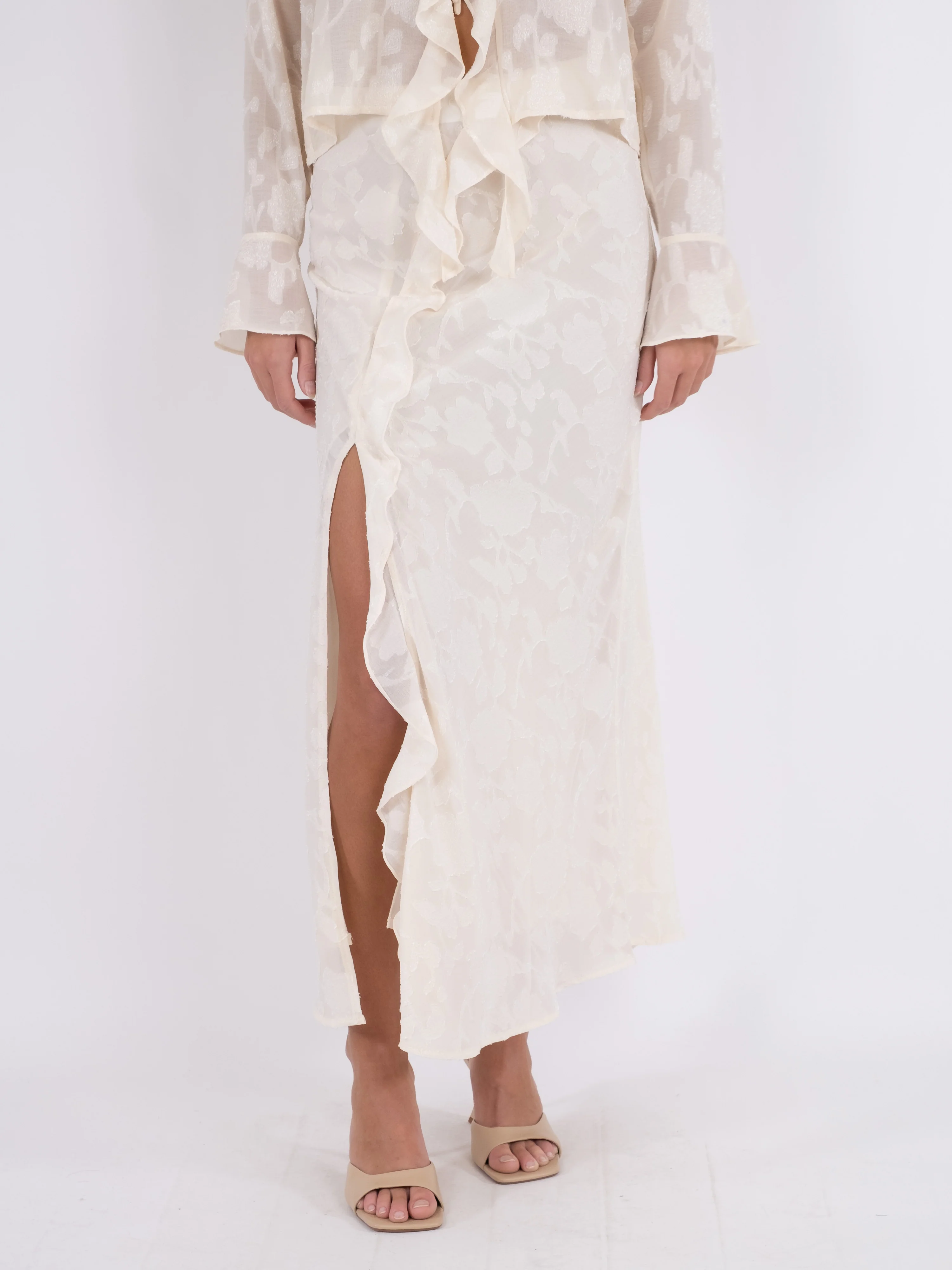 Neo Noir  Vinza Burnout nederdel - Ivory