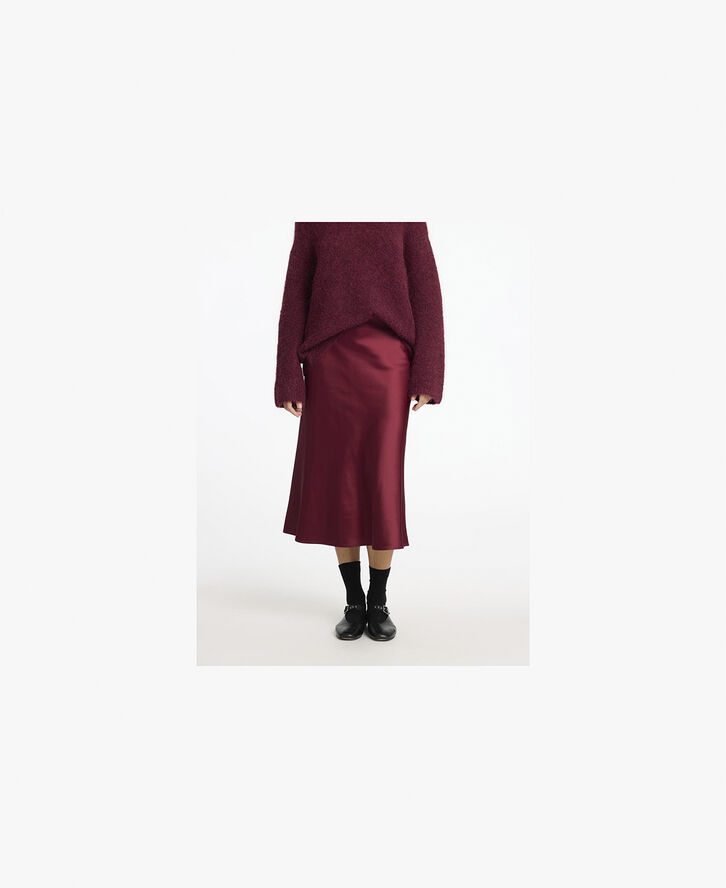 Selected Femme SLFLENA HW MIDI SKIRT NOOS Zinfandel