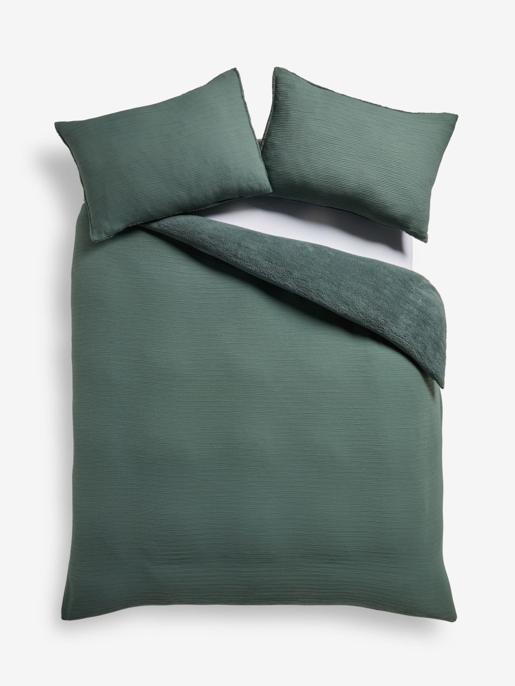Fleece Crinkle Muslin Duvet Cover and Pillowcase Set