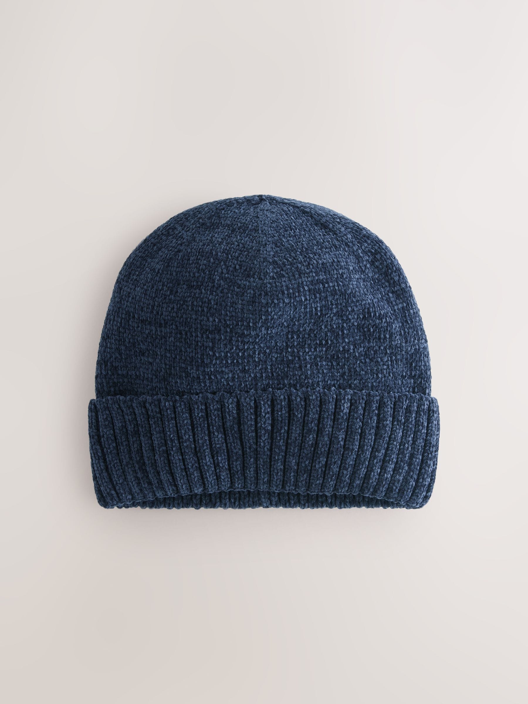 Donkerblauw - Chenille Beanie Hat