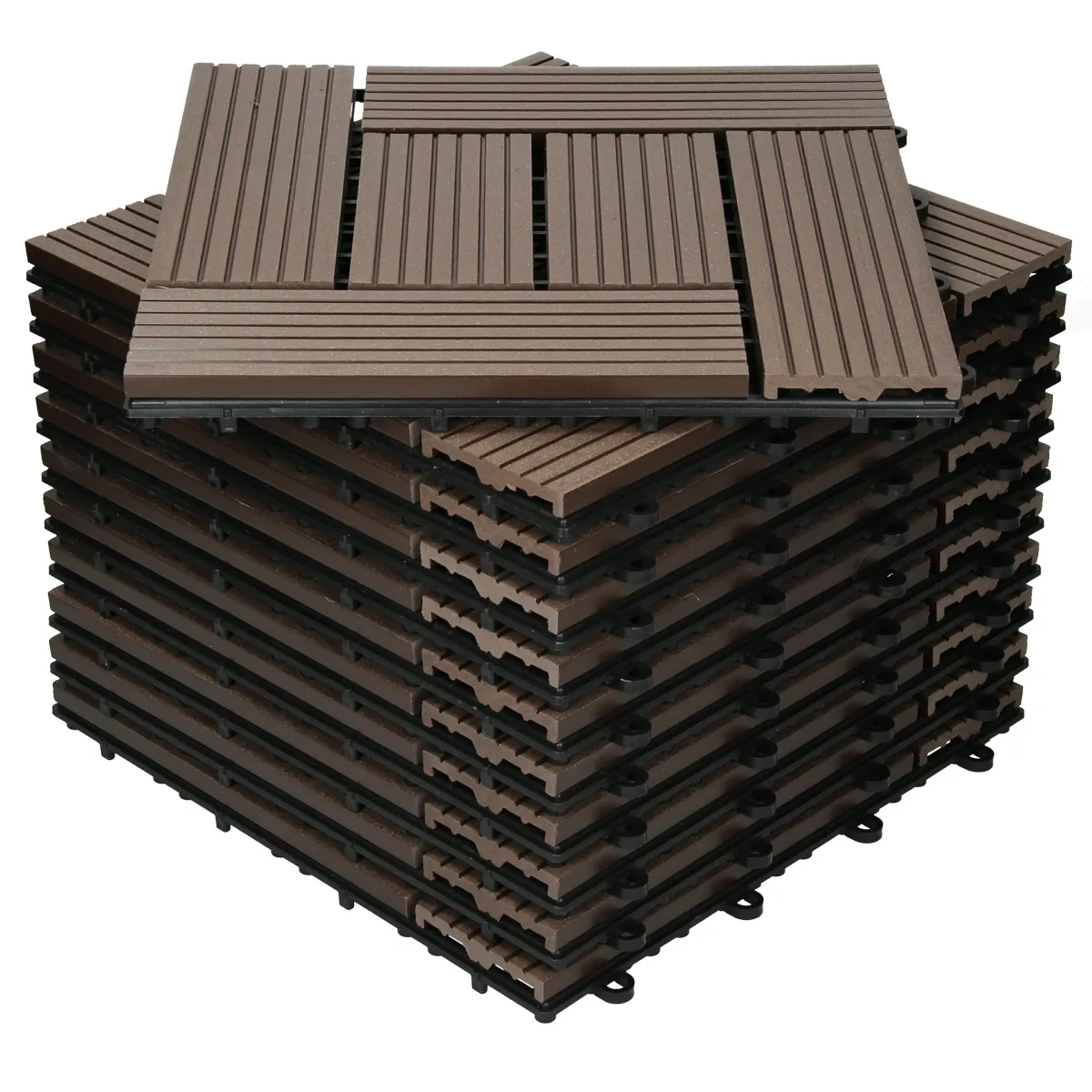 ECD Germany 44 Dalles de terrasse - Marron foncé