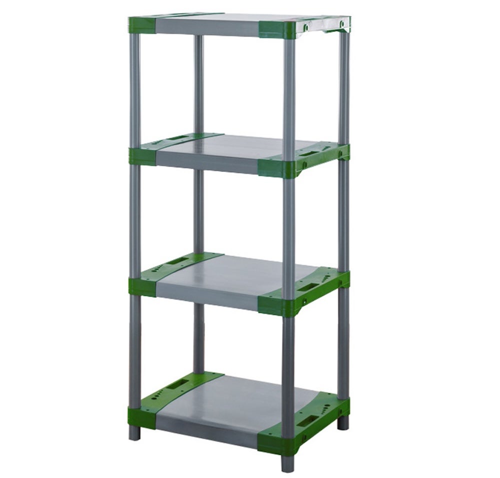 PROREGAL Plastic Plank Big Grey Bear Laag HxBxD 138 x 60 x 46 cm Plank Draagvermogen 160 kg Grijs/Groen