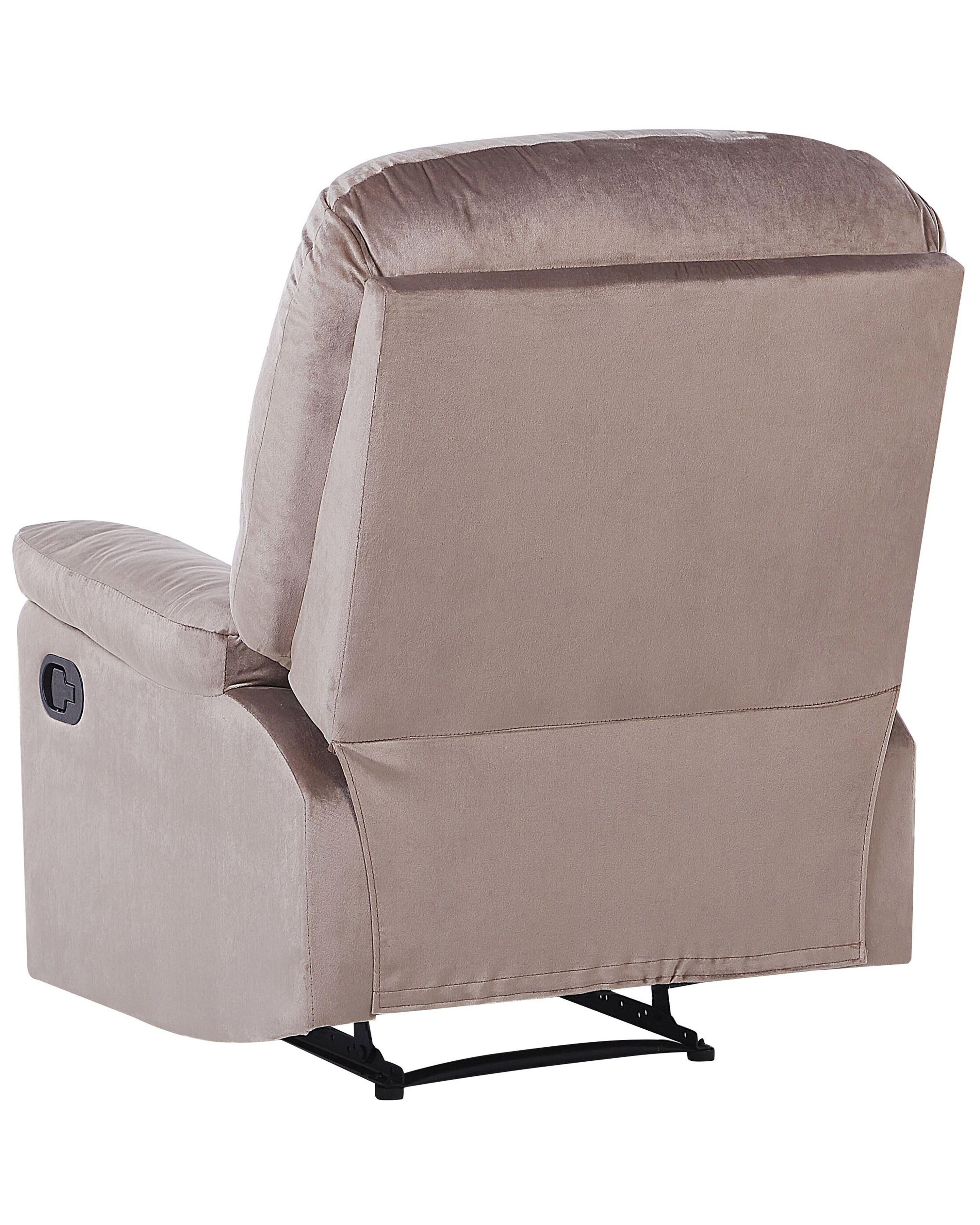 Relaxfauteuil ESLOV inclusief voetensteun Fluweel Beige Taupe