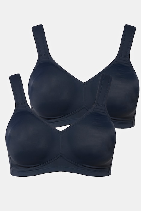 Mikrofaser-BH, 2er-Pack, ohne Bügel, vorgeformte Cups