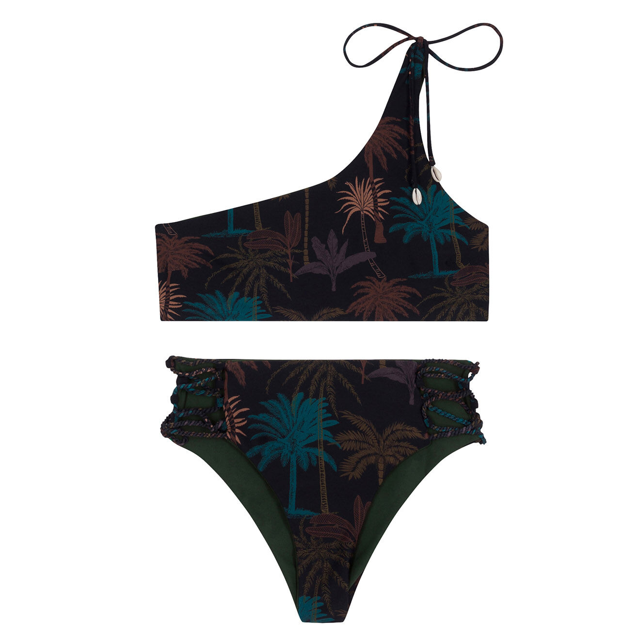 Wild Maillot de bain 2 pièces Island noir/vert