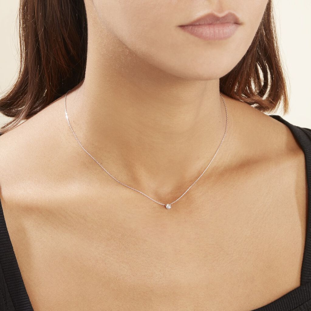 Collier Agota Or Blanc Diamant