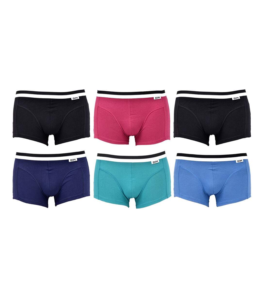 Boxer DIM Homme en coton stretch ultra Confort -Assortiment modèles photos selon arrivages- Pack de 6 Boxers