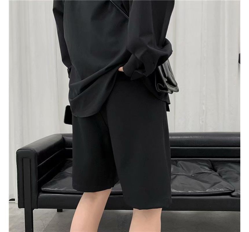 Urtishia - Effen shorts met hoge taille