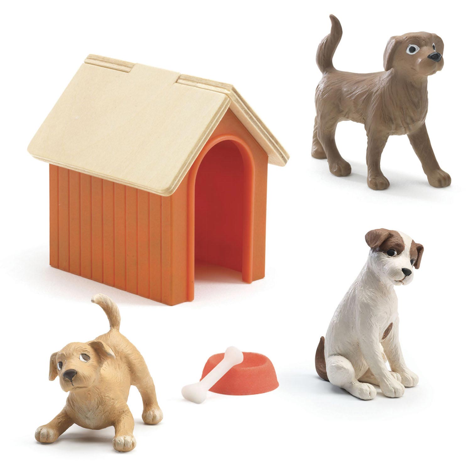 Djeco Poppenhuis Hondenhok met 3 Honden