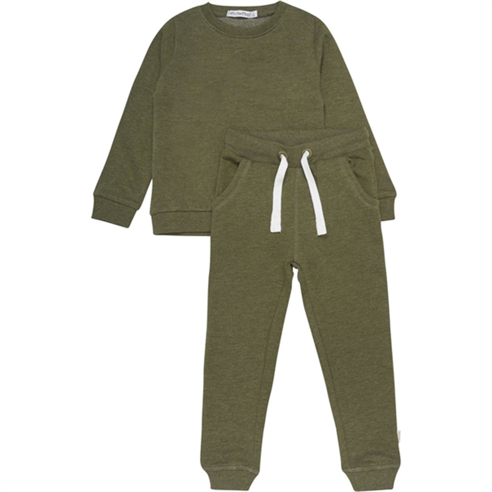 Køb Minymo Dark Olive Sweat Sæt 2-pak NOOS